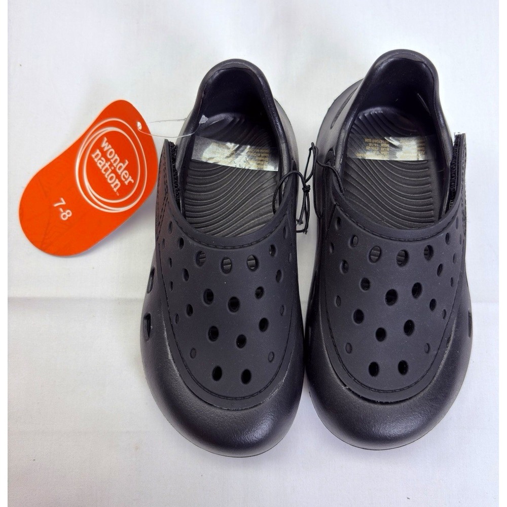 Wonder Nation Teens Black Synthetic Slip-On Clog Sandals Solid size 7-8 SR-567